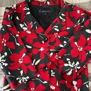 Anne Klein Red and Black Stretch Blazer